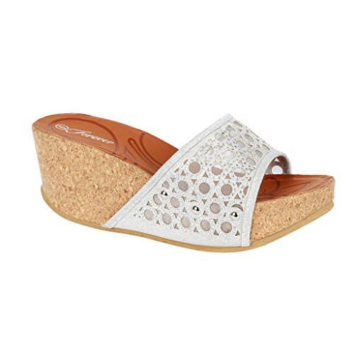Coshare Women's Fashion Various Cork Wedge Slide On Platform Open Toe Sandals
