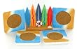 Surf Room Surfboard Surfer Coaster Set with Holder