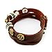 November's Chopin (TM) Unique Charm Flower Button Leather Adjustable Single Wrap Bracelet