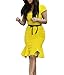 Miusol Women's Casual Peplum Bow-Knot Belt Fitted Bodycon Party Dress