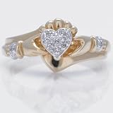 Ladies Diamond Celtic Style Heart Ring in 10k Gold