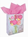 Christian Art Gifts 367884 Gift Bag Petals Of Praise Grace Peace Joy Love With Tag & Tissue Small