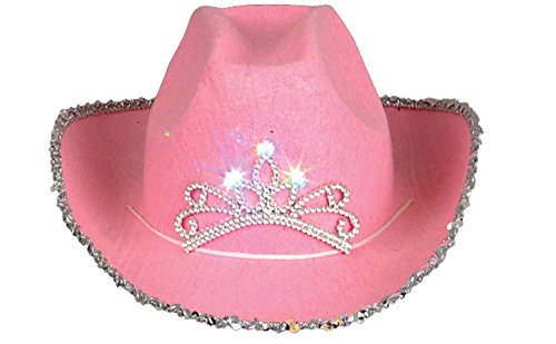 Rhode Island Novelty  Child Size Blinking Tiara Cowboy Hat, Pink