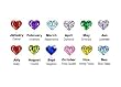 Sterling Silver Heart CZ Birthstone Earrings - 4mm