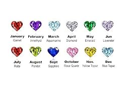 Sterling Silver Heart CZ Birthstone Earrings - 4mm