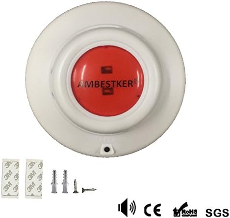 Ambestker Smoke Detector Use 9V Battery LED &amp;Voice Fire Alarm Home Security