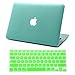 HDE Matte Hard Shell Clip Snap-on Case + Matching Keyboard Skin for MacBook Pro 13 seafoam green