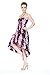 Women's Hawaiian Butterfly Luau Dress in Black Pink Panel Hibiscus Palm Print