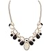 CHILDCITY New Fashion Crystal Rhinestone Flower Bib Chunky Statement Necklace for Women Girls Lady Black