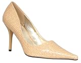 Womens Snake-Skin Pumps Heels Beige Dress Shoes