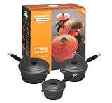 Le Creuset Cast Iron Saucepan Set, Granite, 3 Piece