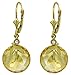14k Solid Gold Leverback Earrings with Citrines title=