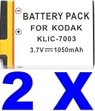 Two (2x) New Lithium-Ion Batteries KLIC-7003 for Kodak EasyShare M381, M380, Z950, V1003, V803