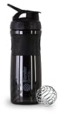 BlenderBottle Sports Mixer 20 oz & 28 oz (Black/Black, 28 Oz.)