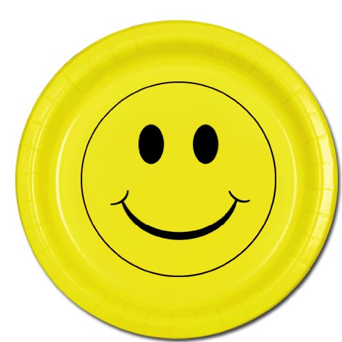 SMILEY FACE DESSERT PLATE (8/PKG)