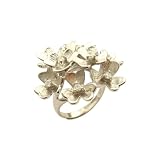 Large Flower Bouquet Silver Ring Size 7