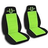 2 black and lime green  Cowgirl up seat covers. Made for a 2007 Volkswagen Beetle.... by Designcovers