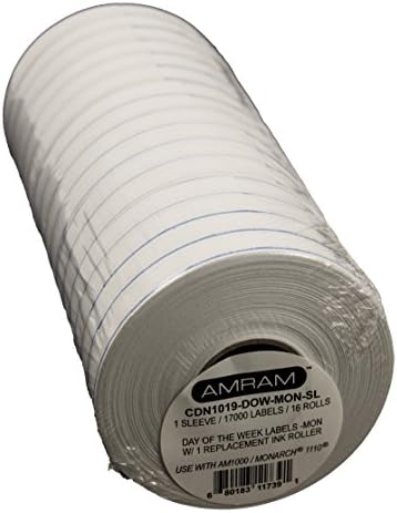 Amram 1 Line 10x19 Day Of Week Labels- Monday/Blue, Bilingual- Eng/Sp. 17,000 Labels