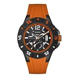 Guess Herren-Armbanduhr XL Magnum Analog Quarz Sili