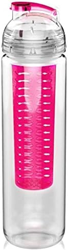 Shopshow 27 Oz Fruit Infuser Water Bottle Create Fresh, Healthy, Naturally Flavored Water with Ingredients,The New Fun &amp; Healthy Way to Enjoy Your Daily Water. Made with BPA-Free, Premium Tritan Material (Rose Red-02)