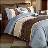 Central Park Maxwell 8-Piece Luxury Queen Comforter Set, Blue