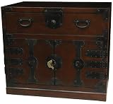 disc feb 2011 - 24" Japanese Design Black Iron Chest End Table Nightstand Cabinet
