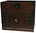Bold Unique Unusual Furniture - 24" Japanese Design Black Iron Chest End Table Nightstand Cabinet
