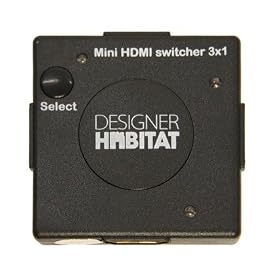 eSecure - Mini HDMI AUTO Commutateur HDMI splitter switch - 3 ports - HUB 3x1 - Full HD 1080p - HDMI v1.3b - Signal Audio HD (Dolby digital, DTS, 5.1, etc..) - DVD / Blu-Ray / Xbox 360 / PS3 / Full HD LCD / Plasma & LED