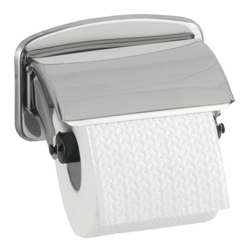 Wenko 17878100 Toilettenpapierhalter Basic - Wandblende, Edelstahl gl&auml;nzend, rostfrei, 14.5 x 9 x 8 cm