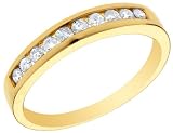 Diamond Wedding Anniversary Ring 1/4 Carat (ctw) Channel Set in 14K Yellow Gold