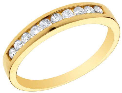 Diamond Wedding Anniversary Ring 1/4 Carat (ctw) Channel Set in 14K Yellow Gold