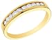 Semi Eternity Diamond Anniversary Wedding Ring 14K Yellow Gold 1/4 carat (ctw) Channel Set