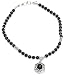 Sterling Silver Jewelry Black Onyx Gemstone Necklace 18.50 inches (gnklc240)