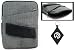 Motion Computing C5v 10.4 Inch Netbook Laptop Nylon Canvas Style Sleeve Case with External Compartment Pockets and Shoulder Strap, Color Grey / Black + NuVur  Keychain (LPCAMBR1)