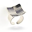 Sterling Silver Ring with Mod Blue Dots Pattern #7520B SR OLR