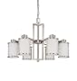Nuvo Lighting 60/3806 Odeon 6-Light Chandelier with Convertible Arms Up or Down and White Satin Glass, Brushed Nickel