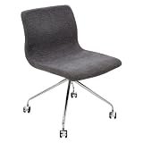 Alta Armless Chair with Castors Color: Black