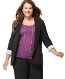 Necessary Objects Plus Size Jacket, Long Sleeve Boyfriend Blazer