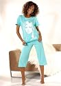 Schicker Damen Pyjama 2 teiliger Capri-Schlafanzug