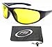 Yellow Bifocal Glasses for Men and Women with ANSI Z87 Safety Polycarbonate Lenses. Free Microfiber Cleaning Case.