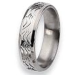 Beveled Edge Polished Titanium Ring (6.0 mm) With Wood Box - Sizes 8.5-12
