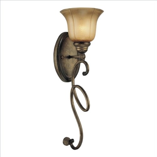 41LzMgbe36L Minka Lavery La Cecilia 6141 573 Glass 1 Light 100 watt (21H x 6W) Sconce Lighting in Patina Iron Reviews