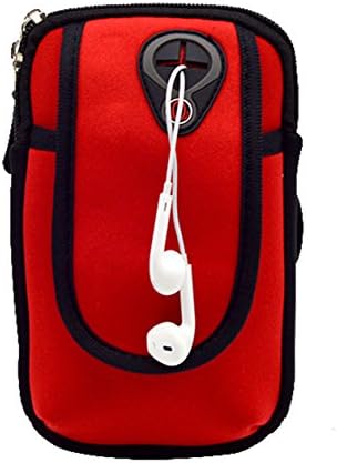LongPal Outdoor Sport Portable Waterproof Arm Bag With Key,Money,Card,Cellphone Holder,Earphone Hole,Perfect For Cellphones Less Than 5.8",Red