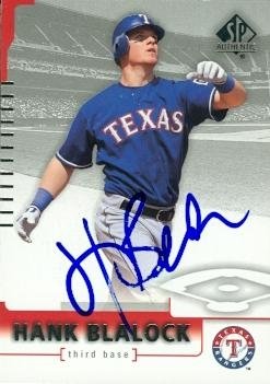 Hank Blalock Autographed/Hand Signed MLB Baseball Card (Texas Rangers) 2004 SP Authentic #36