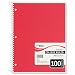 Mead Spiral Bound Notebook, College Rule, 8-1/2 x 11, Assorted colors, 100 Sheets/Pad (06622)