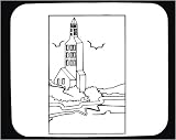 Mouse Pad with black and white, picture, vista