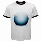 Men's Customized FISH AQUARIUM BOWL WATER 100% Cotton White Ringer T-shirt