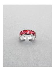 Colored Enamel Toe Ring In 92.5 Sterling Silver