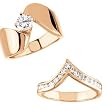 14K Rose Gold Diamond Wedding Set - 1.00 Ct.