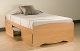 Product details for Twin Platform Storage Bed with 3 Drawers (Maple) (18.75